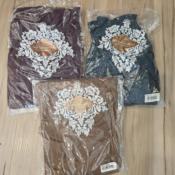 NEW Lot Of 3 Soft Surroundings Sleeveless Blue Maxi Dress Small Sundress Pockets - Picture 7 of 7